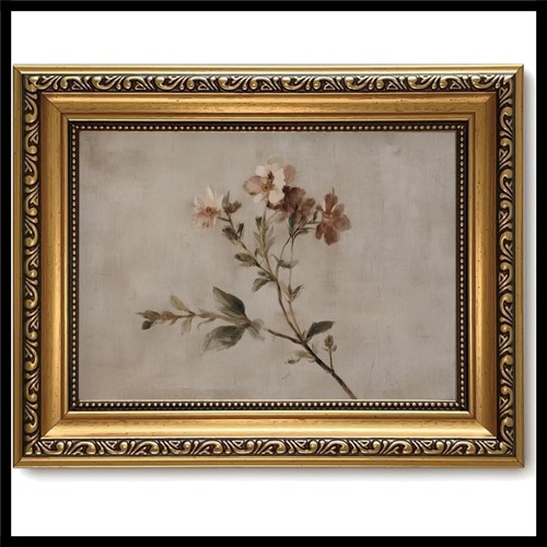 Distressed gold framed floral - framed,