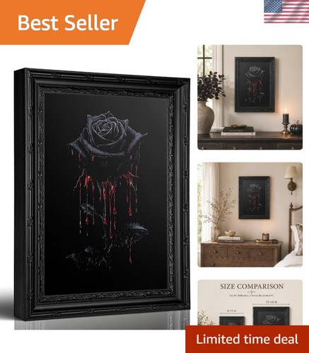Dark aesthetic black rose wall - dark,