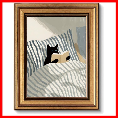 Gold framed cat wall - framed,