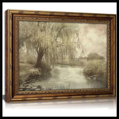 Nature themed gold framed wall - nature-themed,