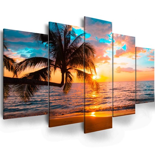 Abstract beach canvas wall art