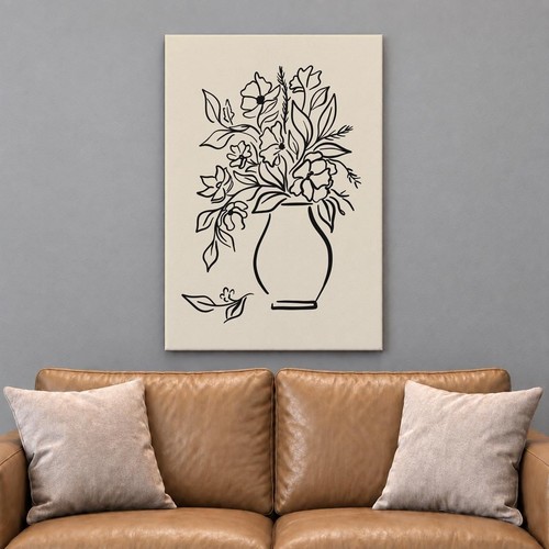 Minimalist floral line art - floral,