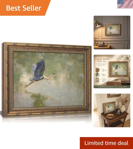 Vintage gold heron - vintage,