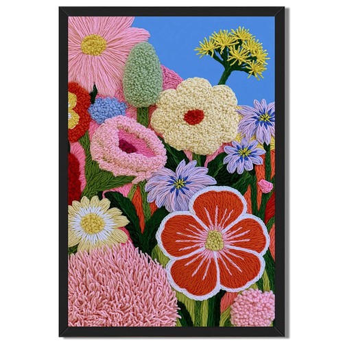 Colorful floral embroidery - colorful,